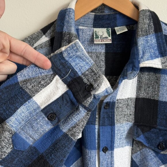 Vintage Deer Creek Cotton Flannel Shirt 2XL Plaid Button Up - Picture 5 of 8
